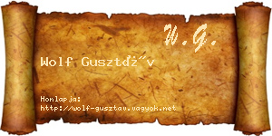 Wolf Gusztáv névjegykártya