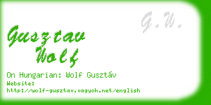 gusztav wolf business card
