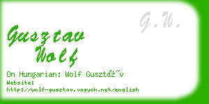 gusztav wolf business card